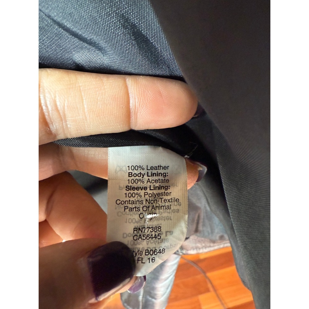 Madewell Black Leather Moto Jacket Biker Style Belted Zip Front XS *Flaw - Picture 7 of 11